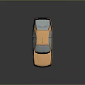 Golden Vintage Car With Shiny Exterior Two Door Design And Antenna