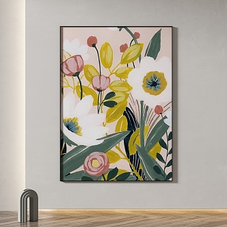 Modern minimalist abstract decorative painting 3d model