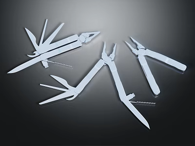 Versatile Multi Tools Collection With Pliers Screwdrivers And Folding Blades 3d model