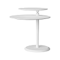 Modern Wooden Two Tier Side Table With Round Top And Marble Base 3d model