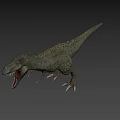Realistic Tyrannosaurus Rex Dinosaur 3D Model With Open Mouth And Scaled Skin