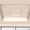 Modern Ceiling Design With Circular Central Panel Soft Beige Tones And Built In Lighting 3d model