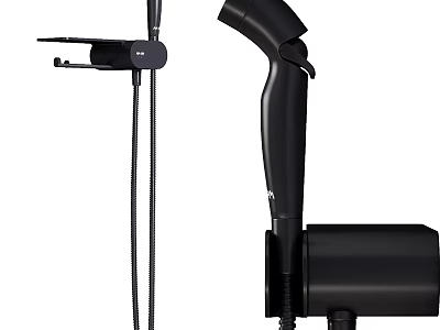 Black Modern Shower System With Handheld And Fixed Design For Bathroom 3d model