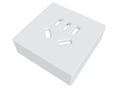 White Electrical Socket With Multiple Outlets For Home Wall Use 3d model