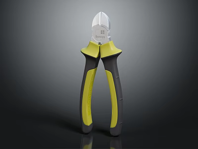 Durable Hardware Tool Pliers with Yellow and Black Ergonomic Handle Design 3d model