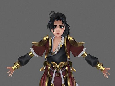 Girls Female Characters Female Warriors Hand-painted Characters Cartoon Characters Style Characters Armor model