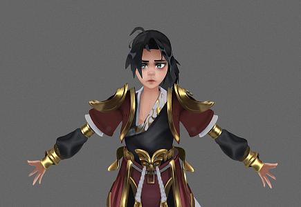 Girls Female Characters Female Warriors Hand-painted Characters Cartoon Characters Style Characters Armor 3d model