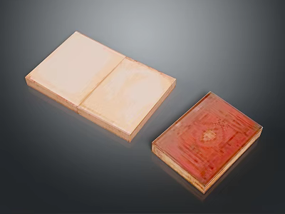 Decorative Furniture Storage Boxes In Light And Red Wooden Design 3d model