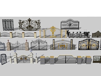 European-style iron gate model