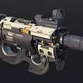 modern submachine gun 3d model