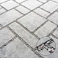 Gray Stone Slab Ground With Pebble Filled Grid Pattern Design 3d model