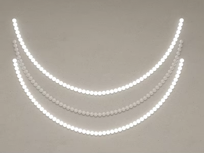 White String Wall Lights With Multiple Curved Layers For Indoor Decoration 3d model