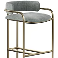 Elegant Modern Leisure Chair With Gray Fabric Upholstery And Gold Metal Frame Design