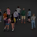 Modern Characters Realistic Characters Scanning Characters Static Characters Scene Material Men Women Foreigners Background Characters 3d model