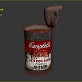 Campbells Vintage Hot Dog Bean Soup Can With Opened Lid Design