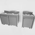 Stainless Steel Kitchen Appliances With Sink Workstation And Mobile Storage Cabinet