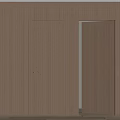 Modern Wooden Swing Door Design With Open And Closed Panels In Natural Wood Interior