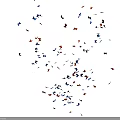 Colorful Bird Silhouettes Scattered Artistically On White Background Design