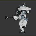 Game Movie Robot Character With Futuristic White And Blue Mechanical Design Transparent Cockpit