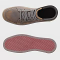 Brown High Top Leather Casual Shoes With Lace Up Design And Gray Sole