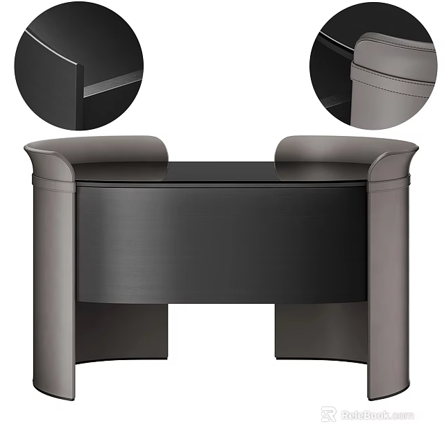 Modern Bedside Table Design With Sleek Surface Curved Edges And Storage Drawer 3d model 