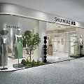 SHUIMIAO Modern Clothing Store With Window Display Mannequins Green Dress Plant Decor And Bright Interior