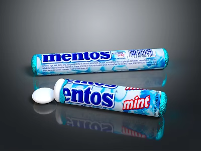 Mentos Classic Mint Chewy Candies In Roll Packaging For Fresh Breath 3d model