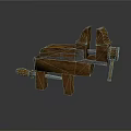 Wooden Bench Vice With Adjustable Handle And Vintage Workbench Tool Design