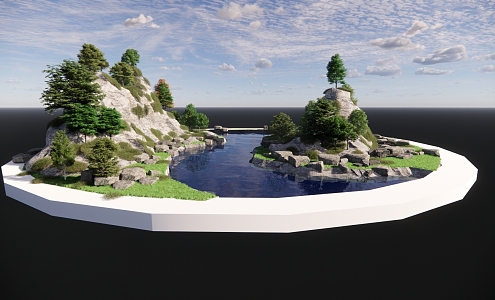 Landscape Small Scene Stone Landscape 3d model