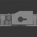 Architectural Building Components Including Concrete Structure Metal Frame And Small Model