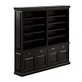 Black Storage Cabinet With Multiple Shelves Drawers And Doors For Home Organization