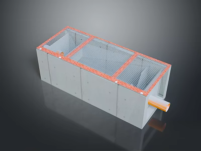 Household Storage Organizer with Multi Compartments Gray and Orange Design for Home Use 3d model