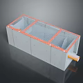 Household Storage Organizer with Multi Compartments Gray and Orange Design for Home Use