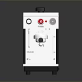 Modern Stainless Steel Espresso Machine With User Friendly Controls And Black Finish