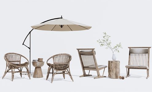 Quiet outdoor tables and chairs outdoor leisure chairs rattan leisure chairs outdoor leisure tables and chairs 3d model