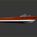 Red Sleek Modern Boat With Transparent Windshield White Bottom And Reflection 3d model