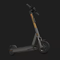 Modern Gray And Yellow Electric Scooter With Handlebar Deck And Wheels