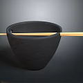 Simple Black Bowl And Chopsticks Tableware Combination For Dining Table Use 3d model