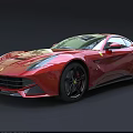 Red Ferrari Sports Coupe Featuring Sleek Exterior Design And Black Alloy Wheels