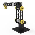 Smart Robotic Arm With Black Yellow Components Multiple Joints Sturdy Base For Industrial Automation 3d model