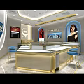 China Gold Jewelry Store Modern Interior With Glass Display Counters Warm Lighting And Elegant Cabinets