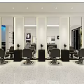 Elegant Bright Modern Beauty Hair Salon Interior Design With Complete Set Of Professional Hairdressing Facilities