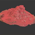 Natural Stone Pile With Lush Green Moss Covered Ground Surface Area