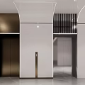 modern elevator hall 3d model