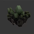 Shiny Green Crystal Cluster Decorative Ornament Set With Unique Geometric Design