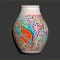 Colorful Sculpture Carving Vase With Intricate Hand Painted Patterns And Vibrant Designs