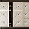 Wardrobe With Various Door Patterns Including Diamond Rose Geometric And Quilted Designs 3d model