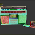 Classic Vintage Boombox Electronic Radio With Cassette Tapes And Retro Design