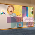 Pentavite Children's Nutrition Exhibition Booth With Cartoon Decorations And Brand Signage