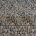 Natural Stone Textured Building Exterior Wall With Irregular Mosaic Pattern Design 3d model